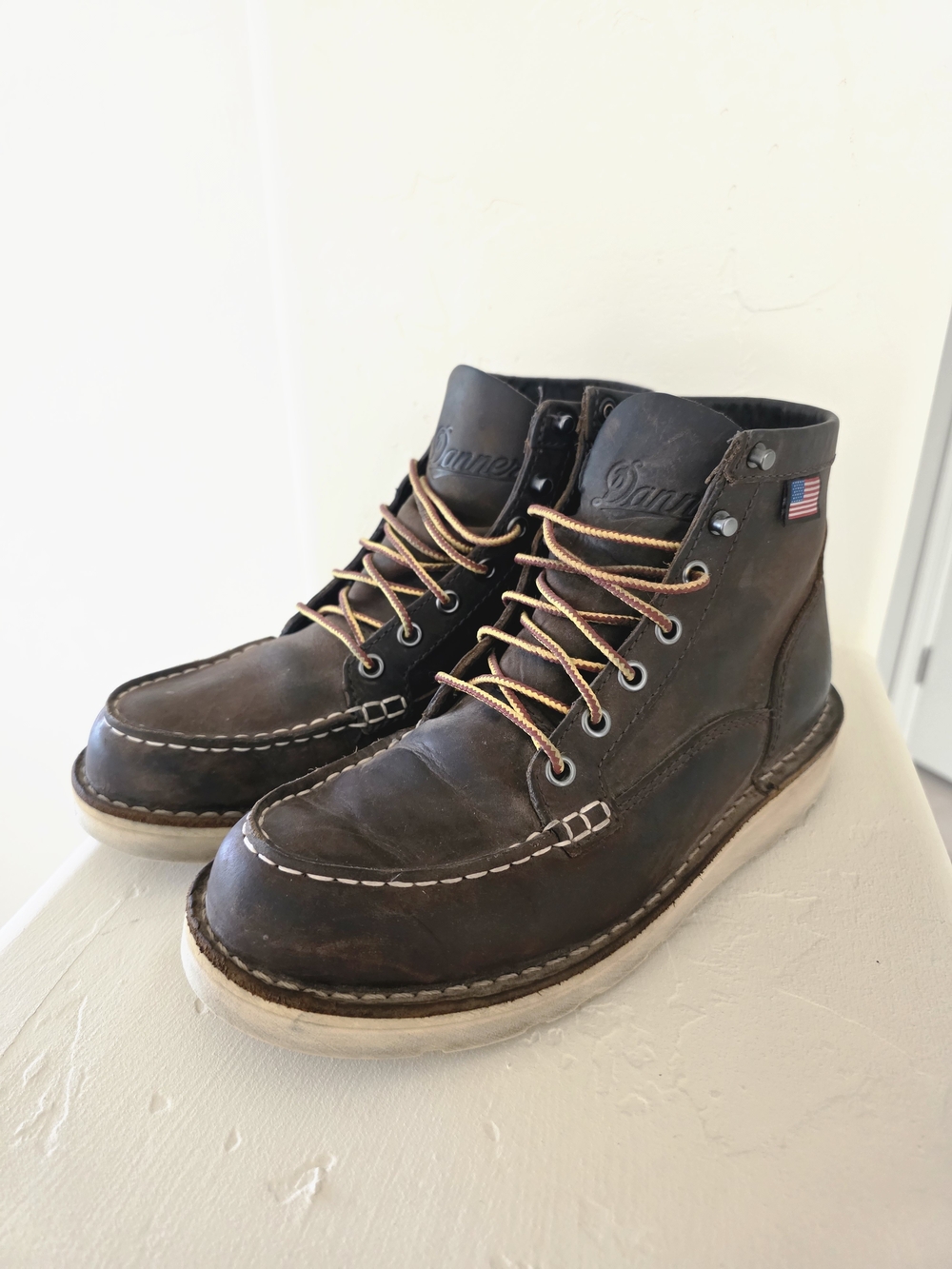 Danner Bull Run Moc Toe Work Boots Brown Leather USA Made Utility Women’s Sz 7